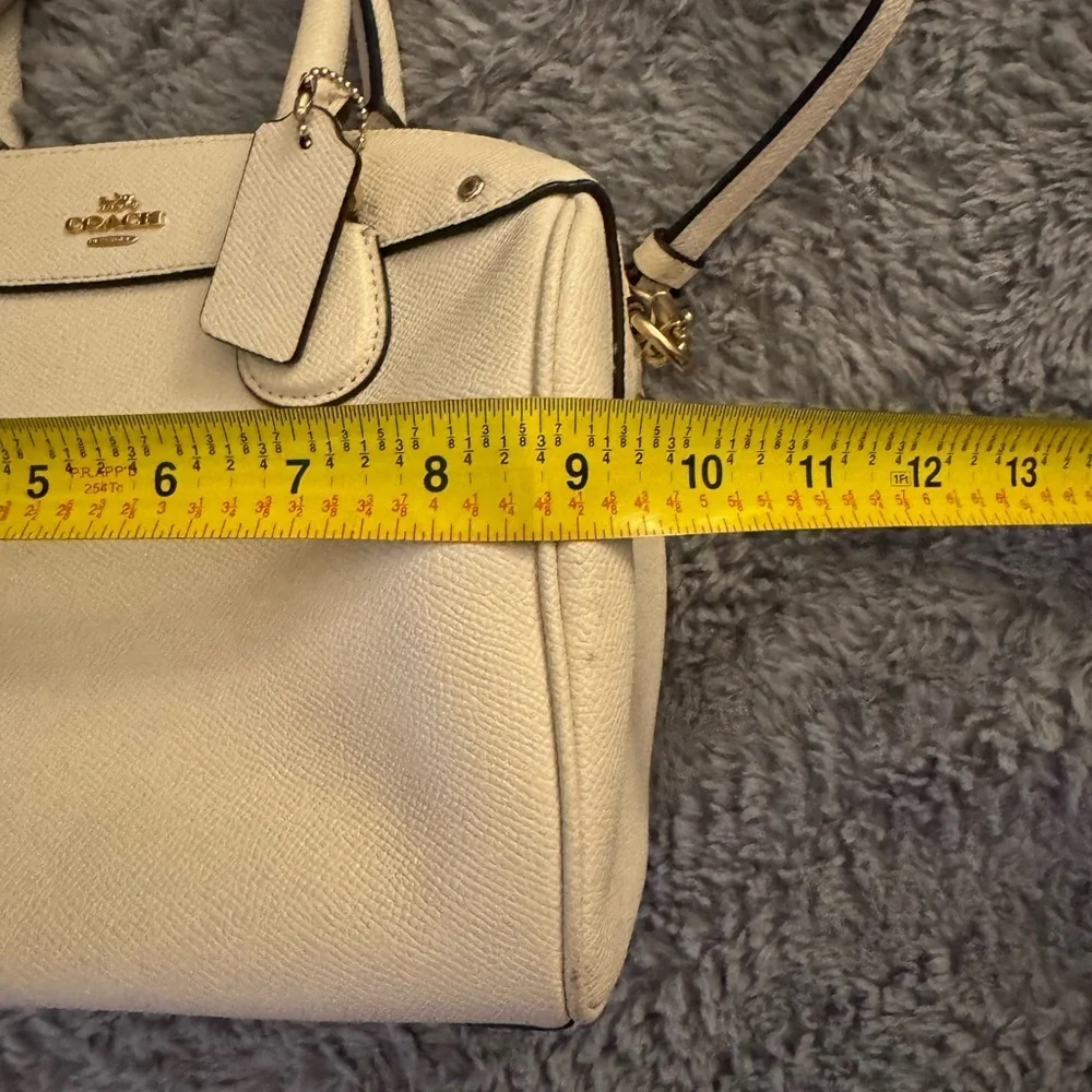 COACH Mini Bennett White Leather Handbag